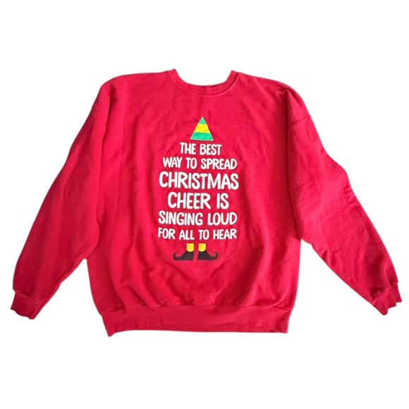 ELF Red Christmas Cheer Sweatshirt Women’s XL Holiday Festive Colorful - Picture 2 of 11
